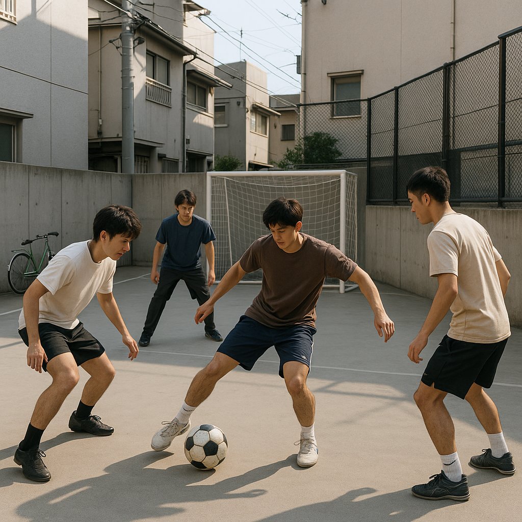 Concrete Pitch: Street Football in a Quiet Tokyo Courtyard