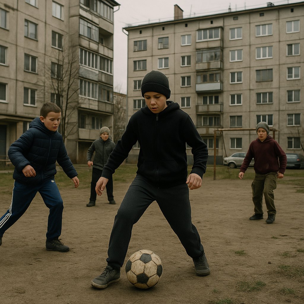 Courtyard Match: Street Football in a Russian Housing Estate