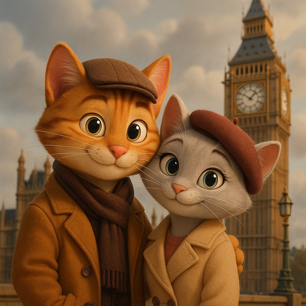 Cozy Cat Couple by Big Ben — Cartoon Fun