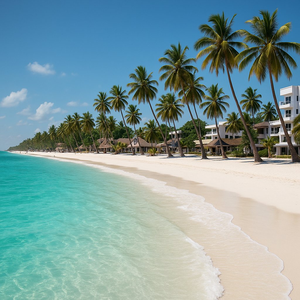 Diani Beach Resort Strip at Midday