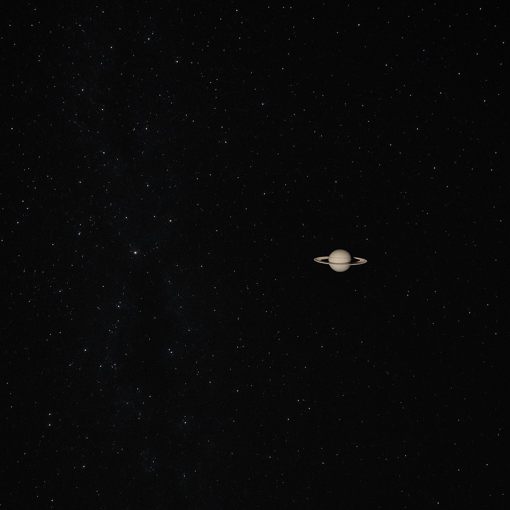 Distant Saturn in a Vast Stellar Expanse