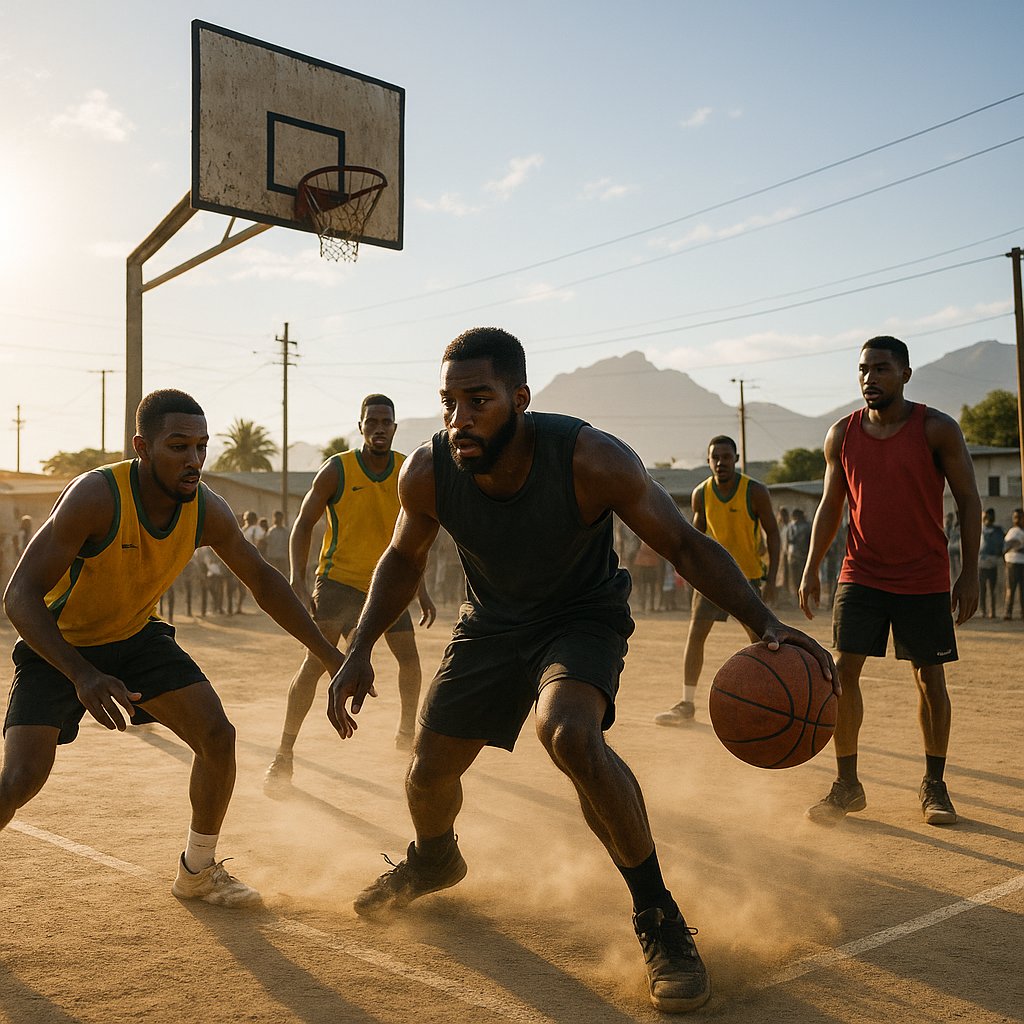 Dust & Determination — Street Basketball at Sundown