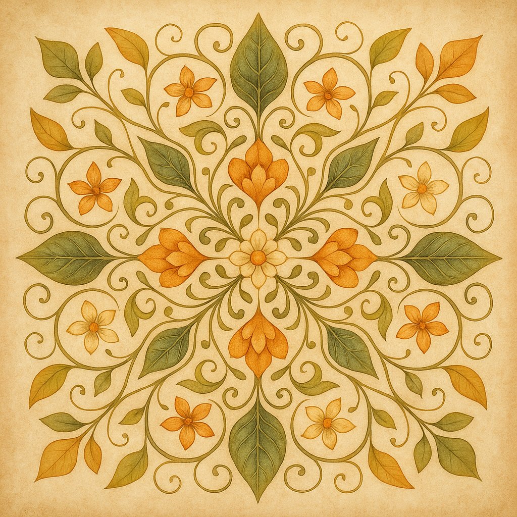Earth-Toned Botanical Mandala
