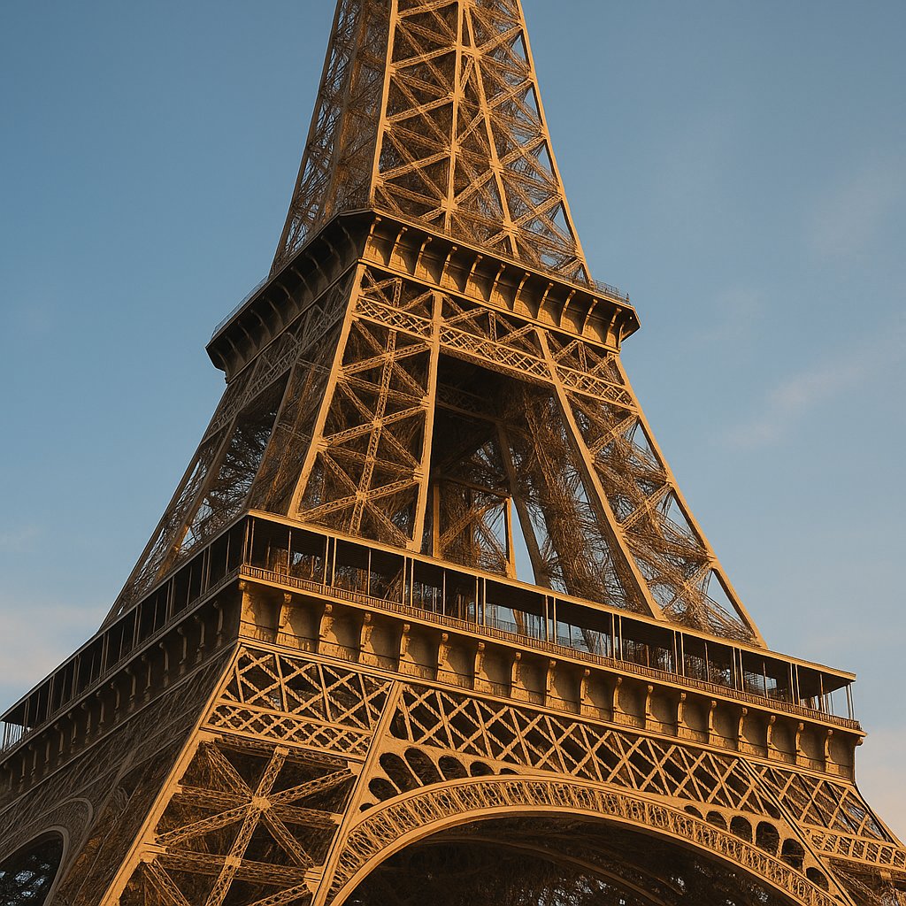 Eiffel Tower Close-Up at Golden Hour
