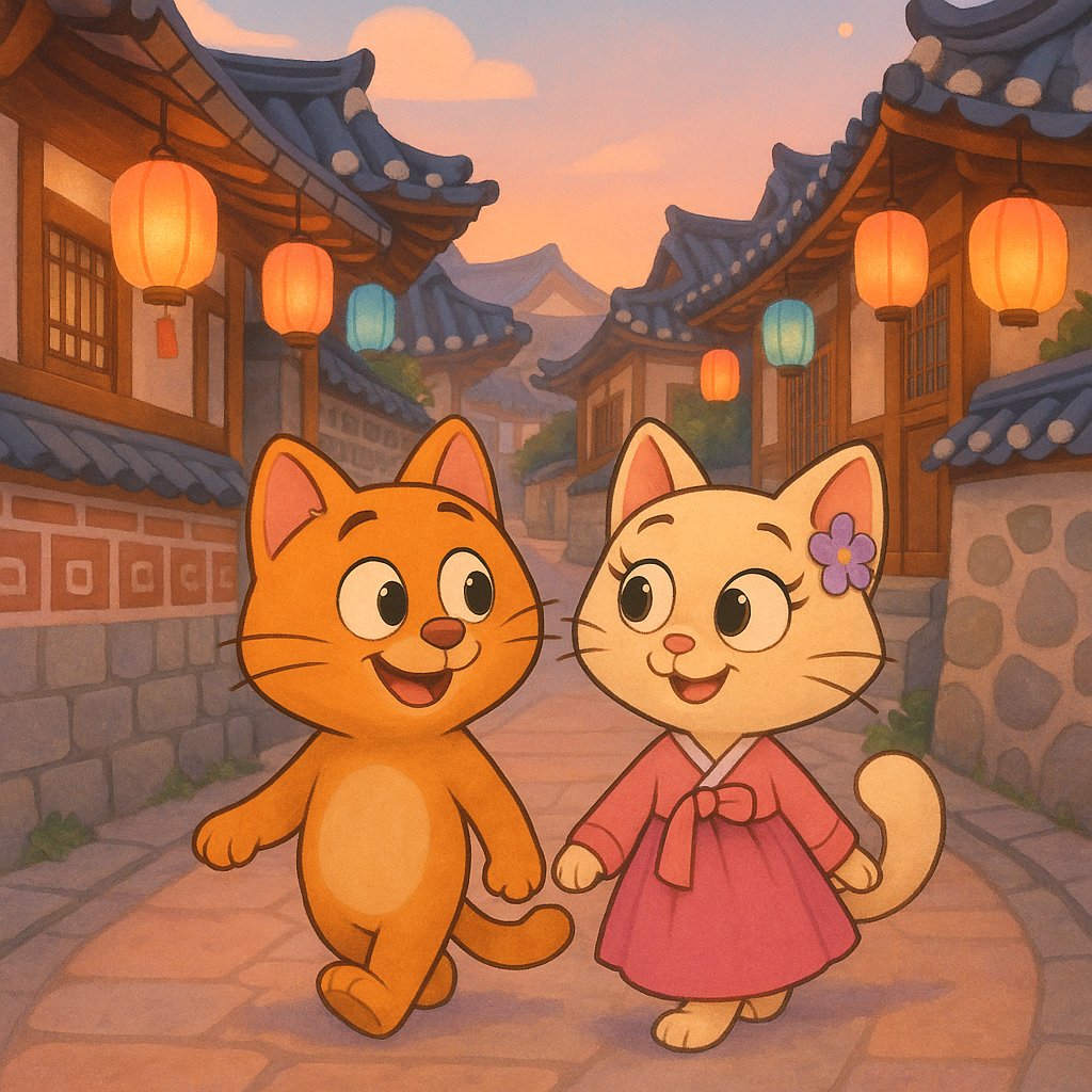 Evening Stroll in Hanok Village