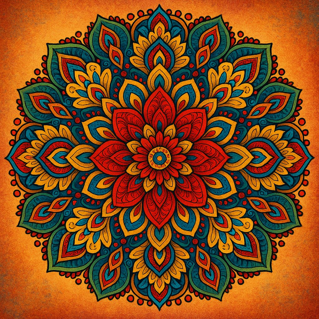 Festival Bloom: Radiant Floral Mandala