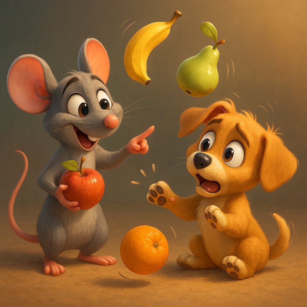 First Juggle: Mouse Teaches Puppy