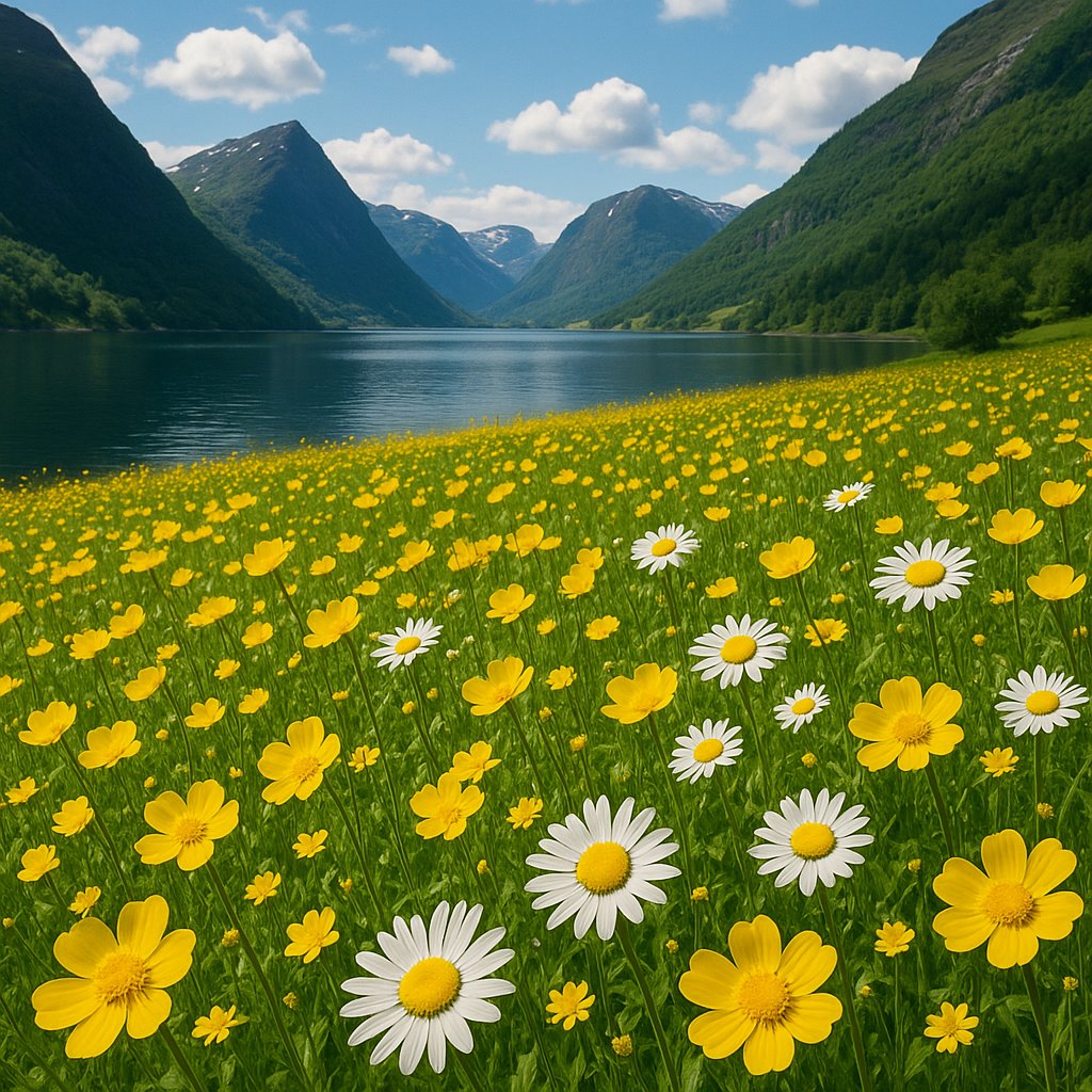 Fjord Meadow in Summer Bloom