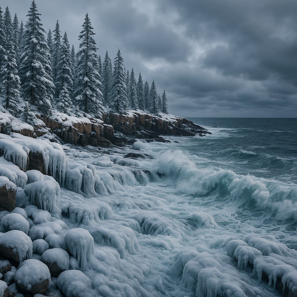 Frozen Coastline at Acadia