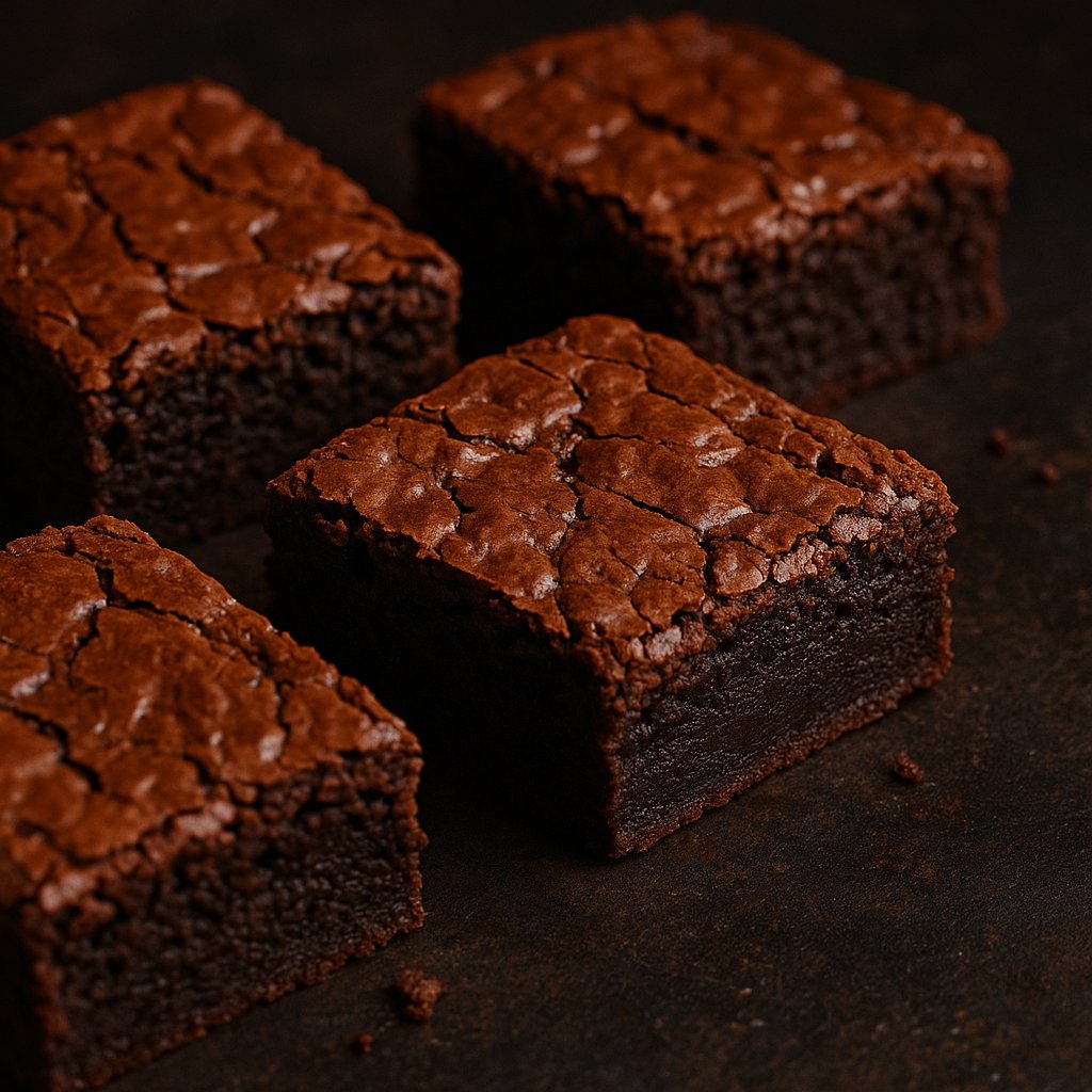 Fudgy Brownies with Cracked Chocolate Top