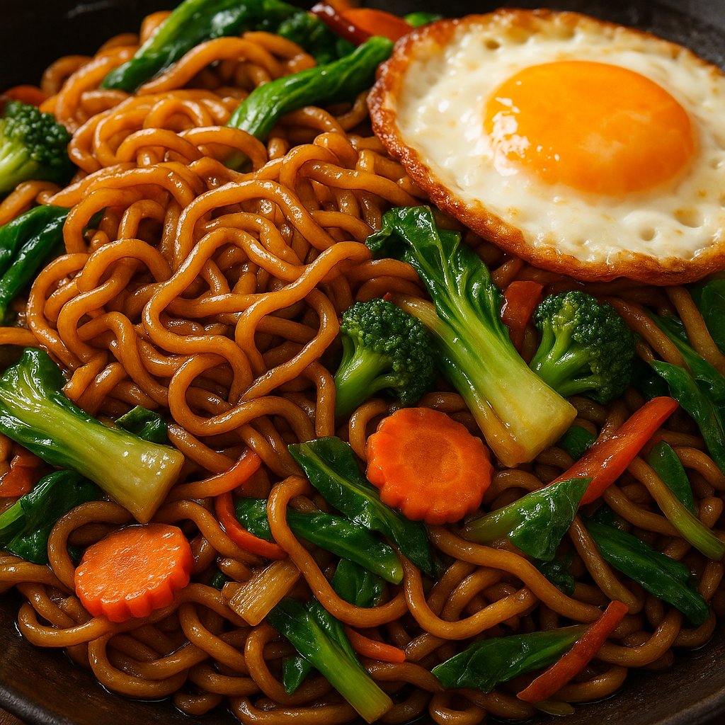 Glazed Mie Goreng with Sunny-Side Egg