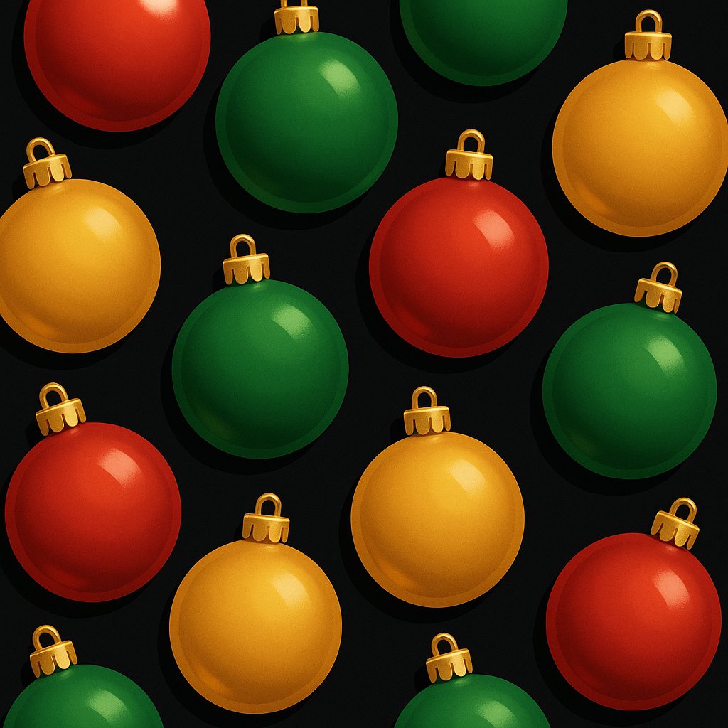 Glossy Ornament Grid — Holiday Abstract Pattern