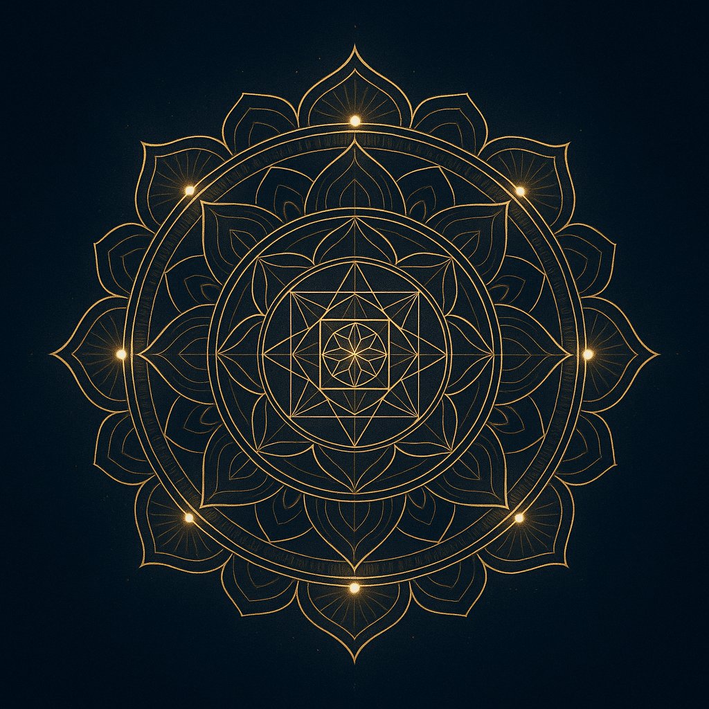 Golden Geometry — Navy Mandala