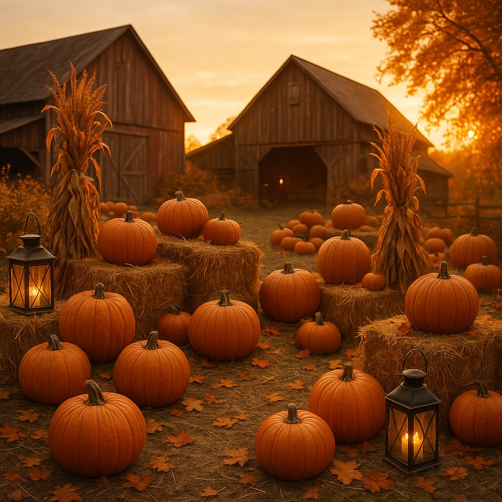 Golden-Hour Pumpkin Patch at Harvest Festival
