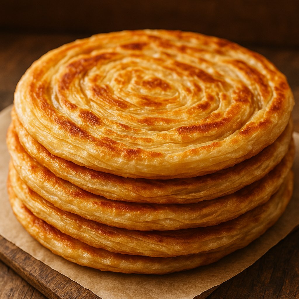 Golden Katlama: Crispy Layered Flatbread Stack
