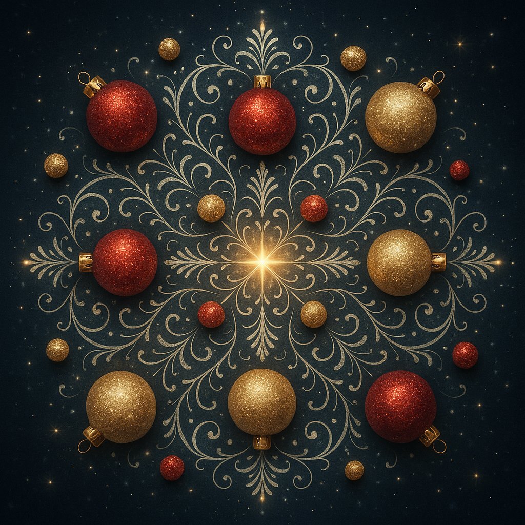 Golden Starburst Holiday Mandala