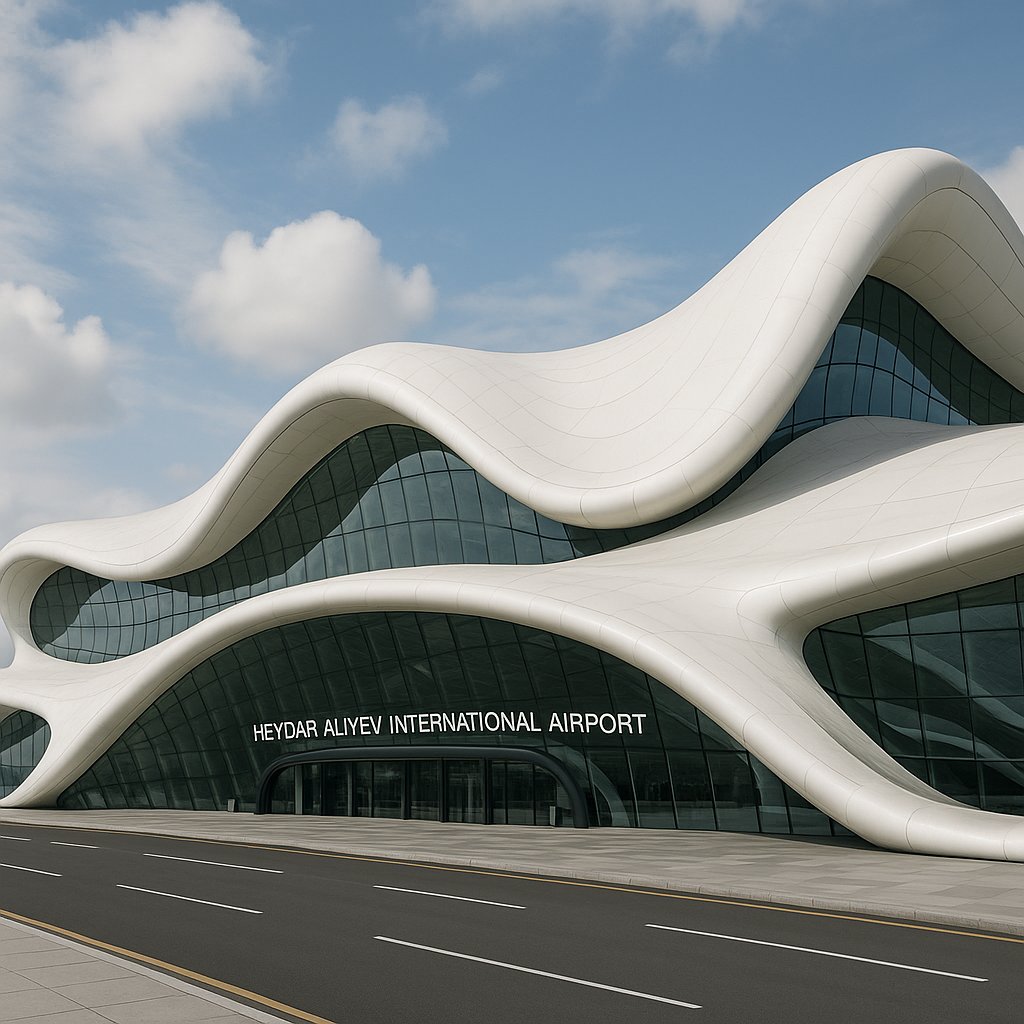 Heydar Aliyev International Airport — Flowing Biomorphic Facade