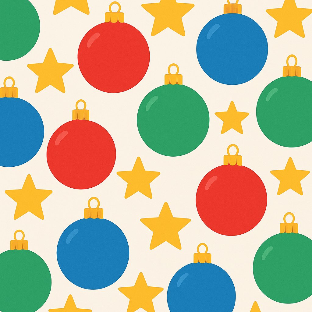 Holiday Orbs & Stars — Bold Puzzle-Friendly Pattern