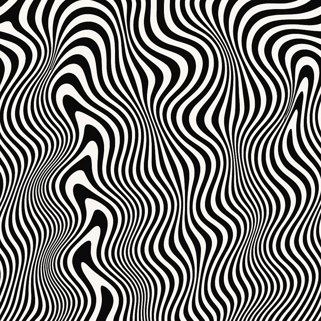 Hypnotic Black & White Wave — Seamless Op Art Pattern