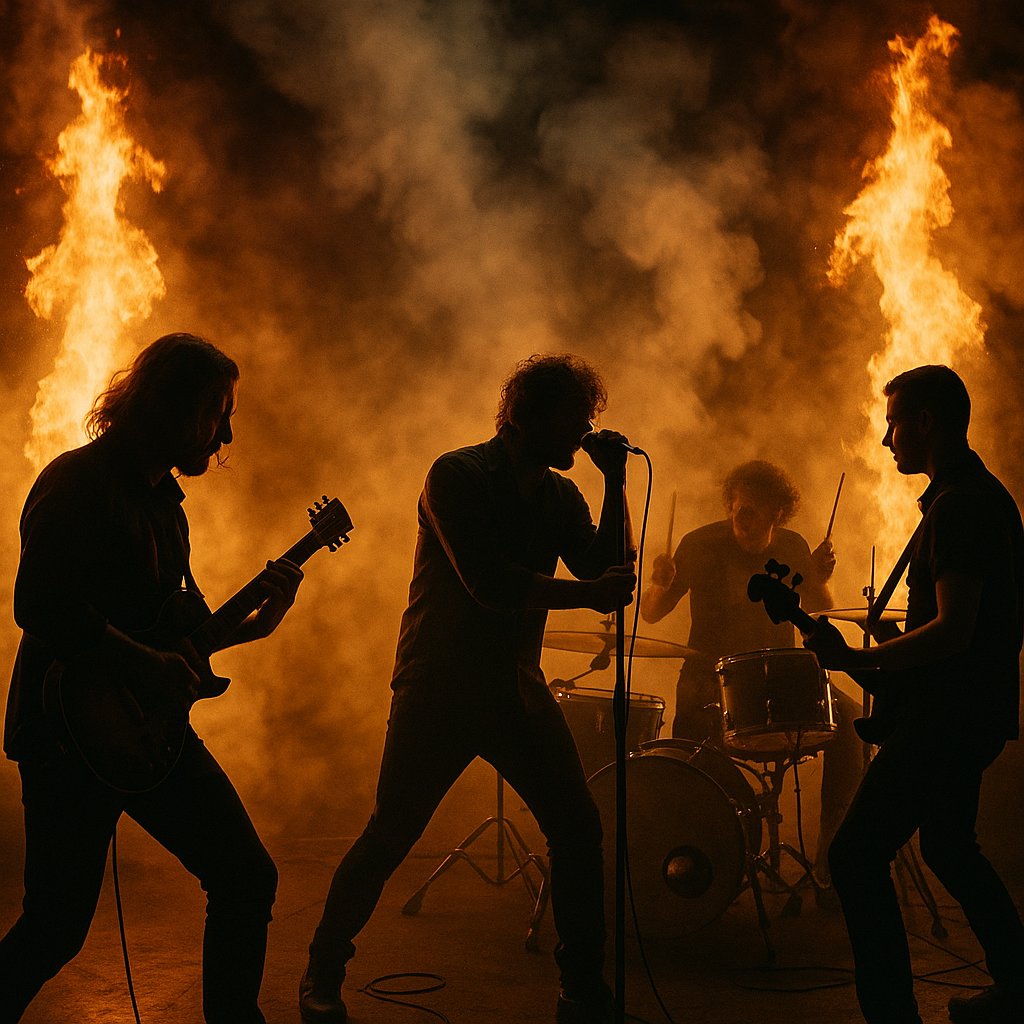Inferno Stage: Rock Band in Silhouette