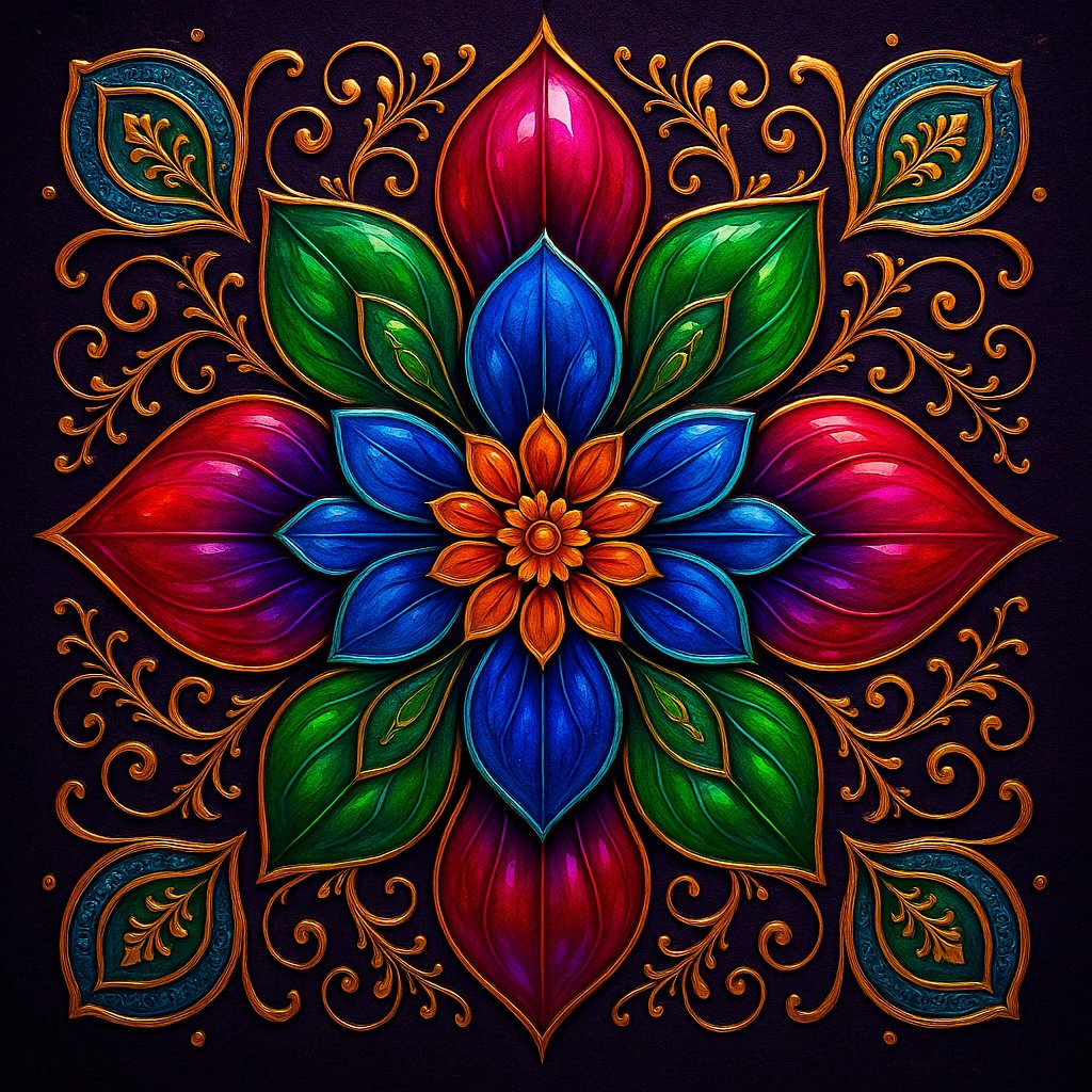 Jewel-Tone Floral Mandala