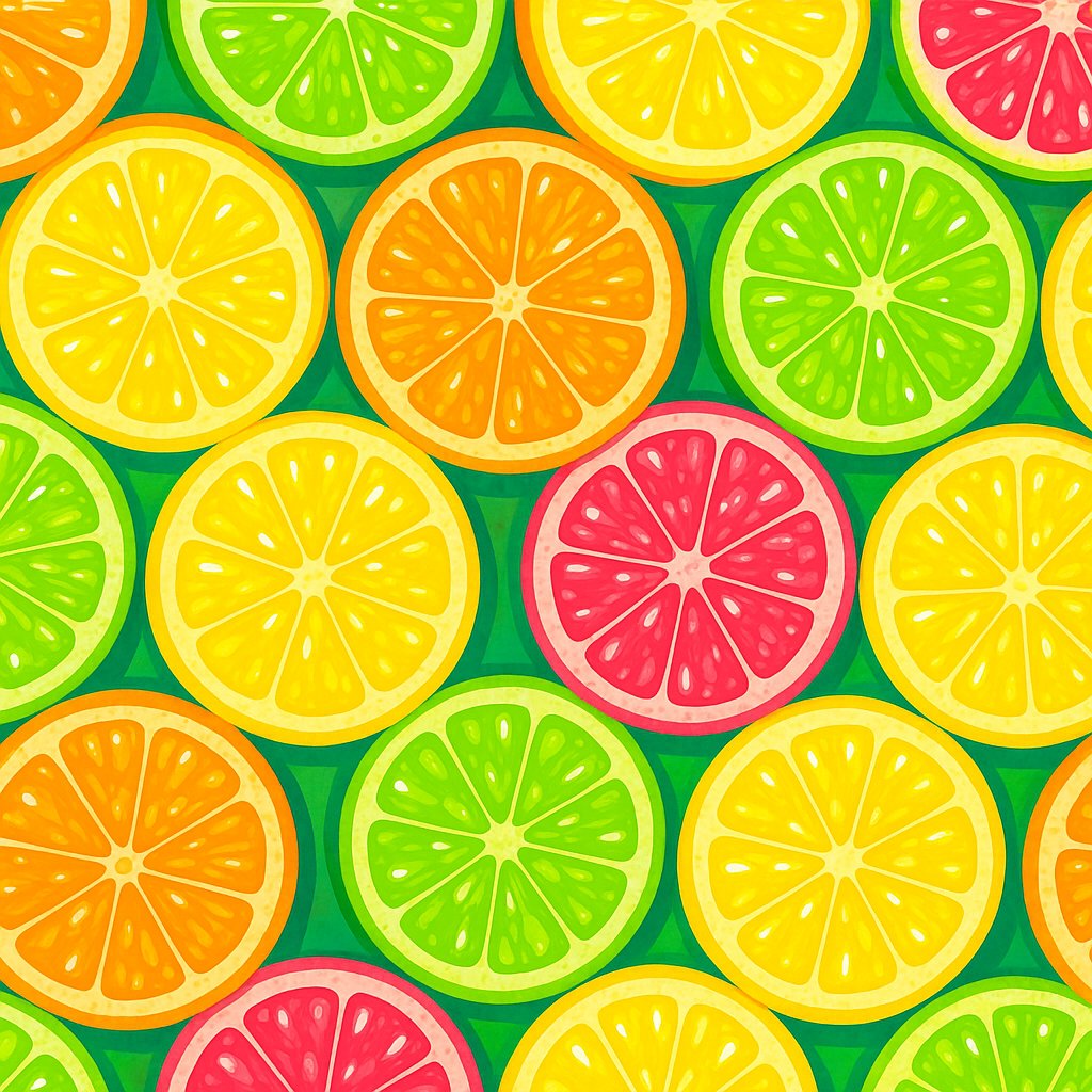 Juicy Citrus Slice Seamless Pattern
