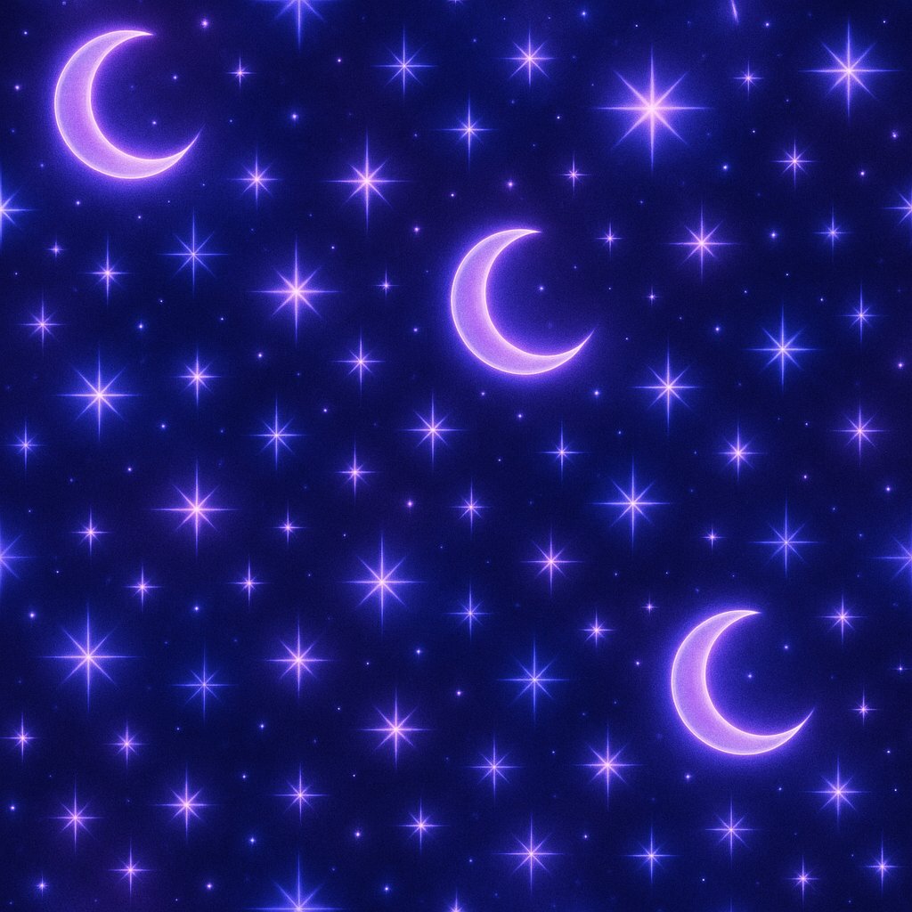 Luminous Crescent Night — Seamless Celestial Pattern