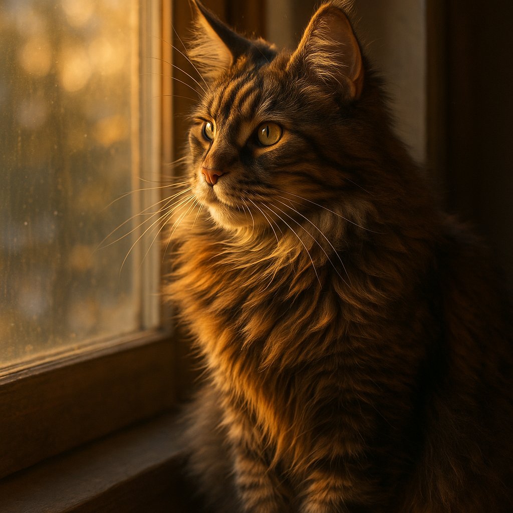 Maine Coon in Golden Hour