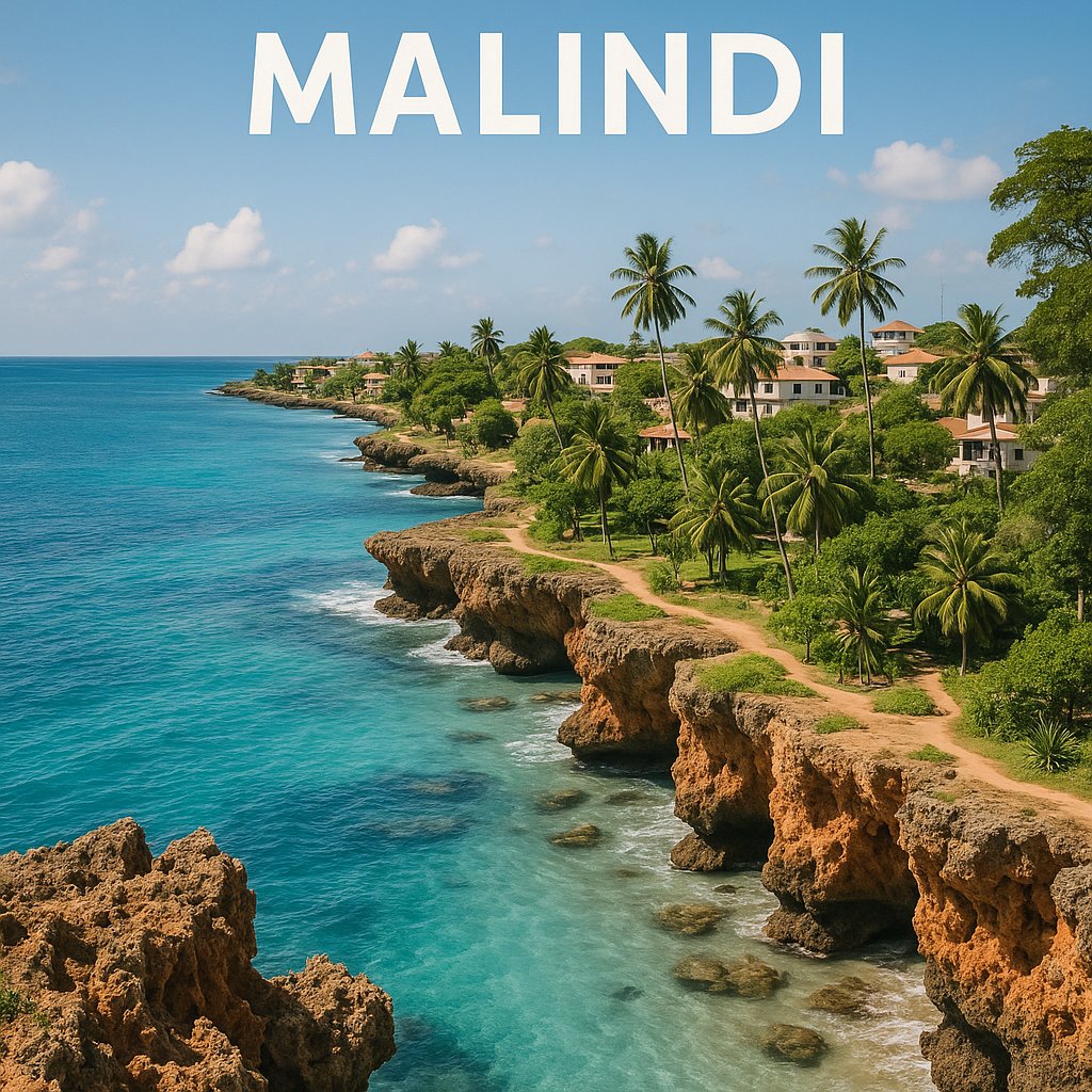 Malindi Cliffs: Coral Coastline and Turquoise Sea