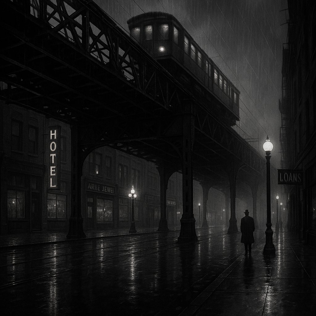 Midnight on the El — Rainy Chicago, 1930