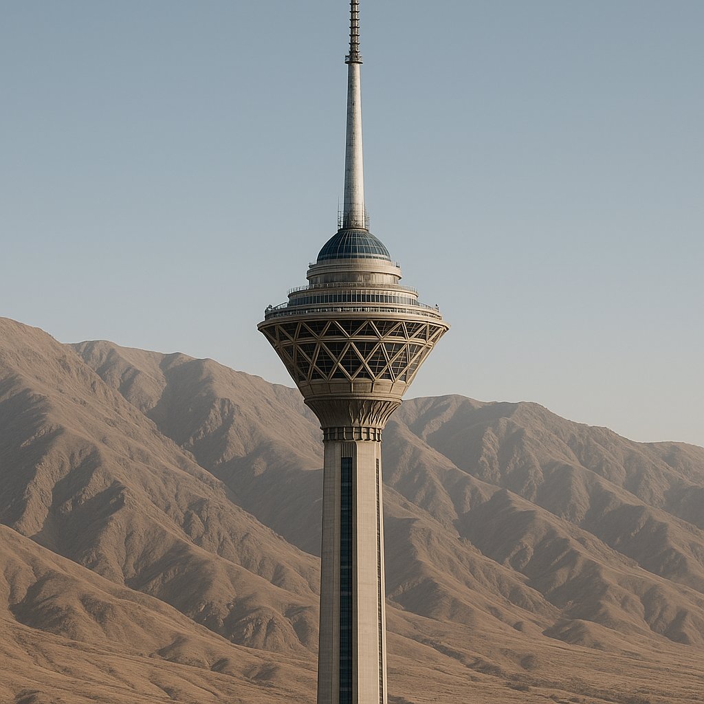 Milad Tower Against Mountain Backdrop