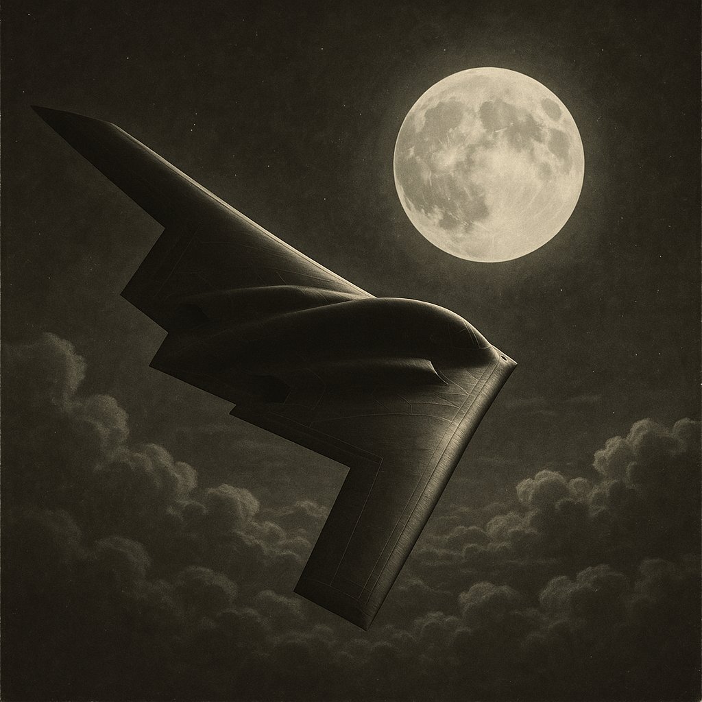 Moonlit Flying Wing — Retro Nocturne