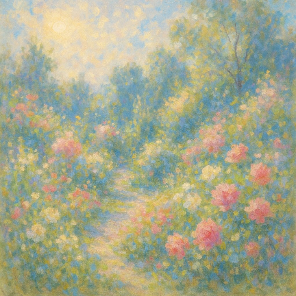 Morning Light in the Rose Garden