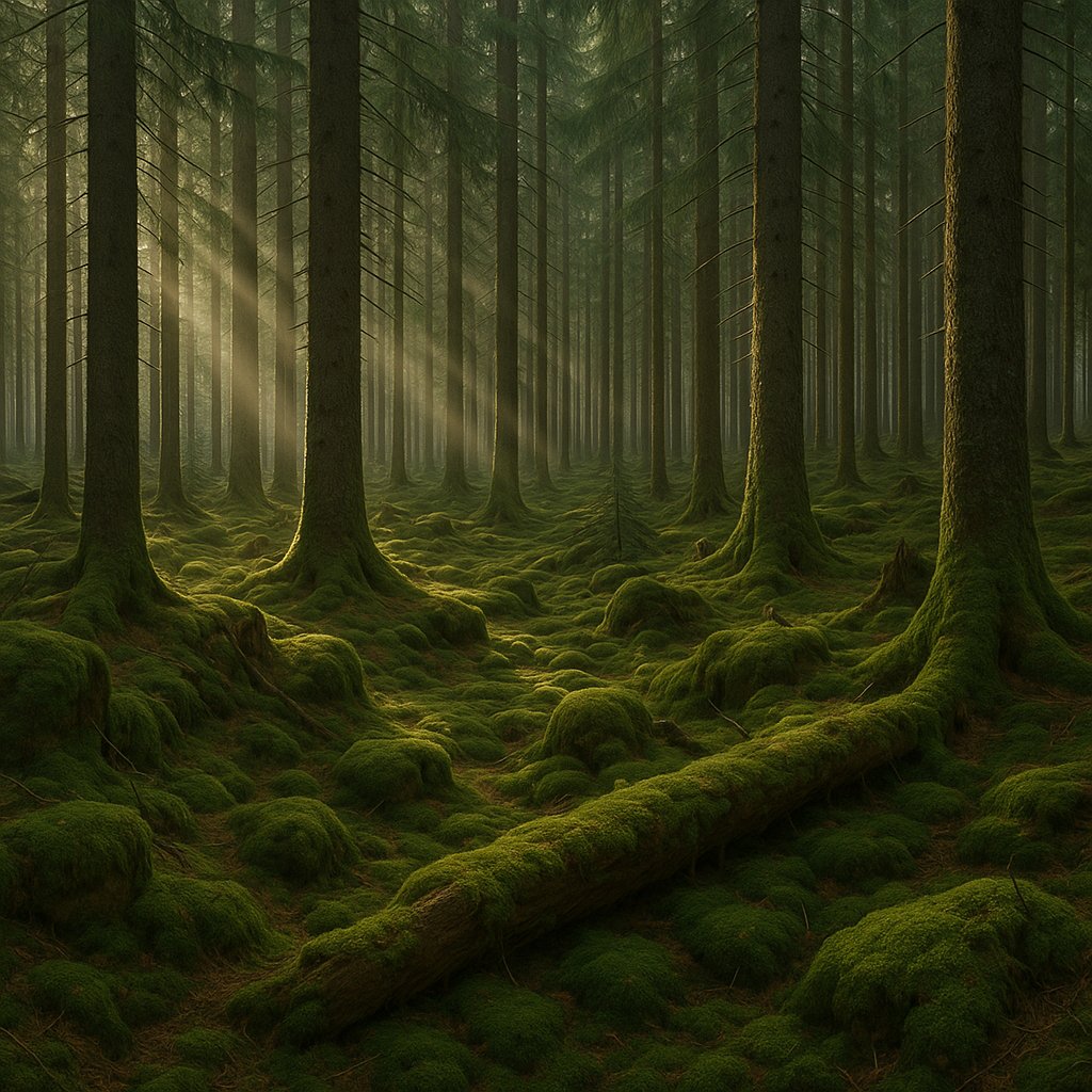 Moss‑Carpeted Scandinavian Spruce Forest