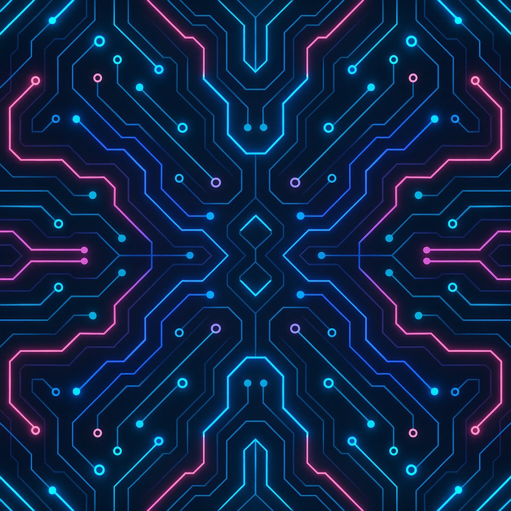 Neon Circuit — Symmetric Cyberpunk Tech Pattern
