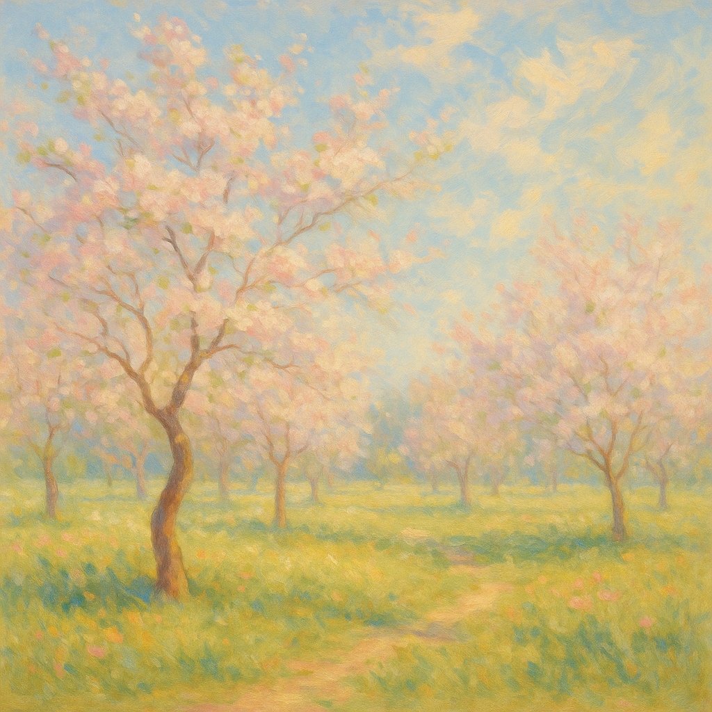 Orchard in Springlight