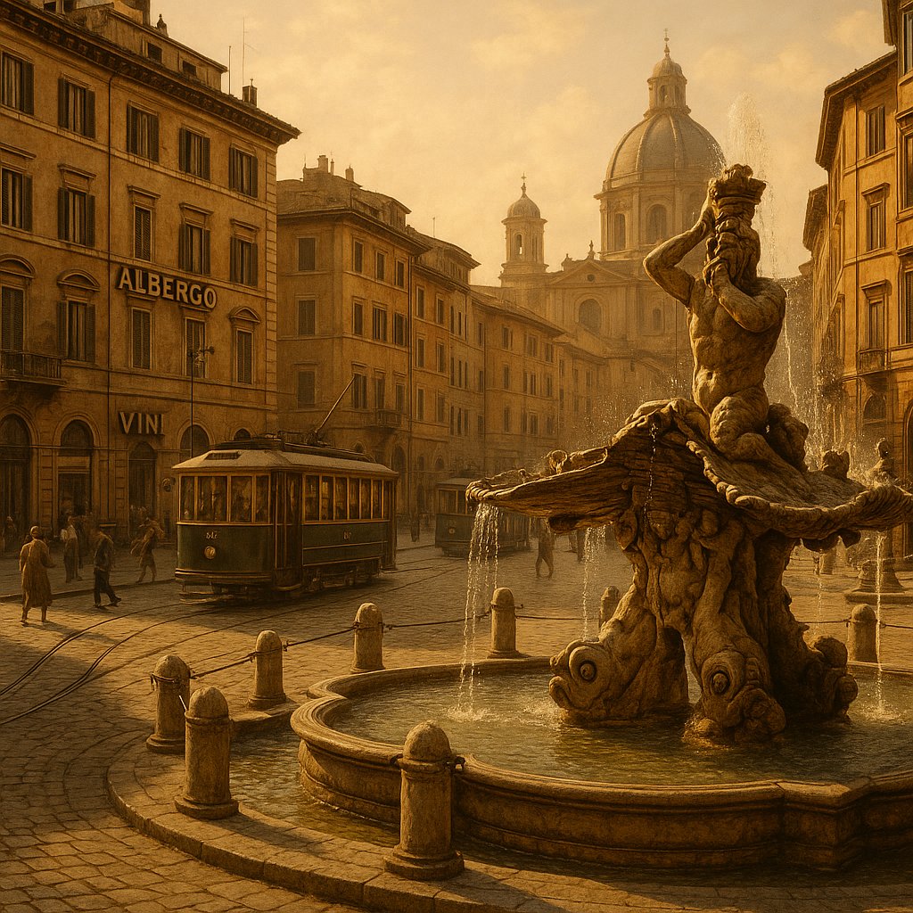 Piazza Morning, Rome (c. 1930)
