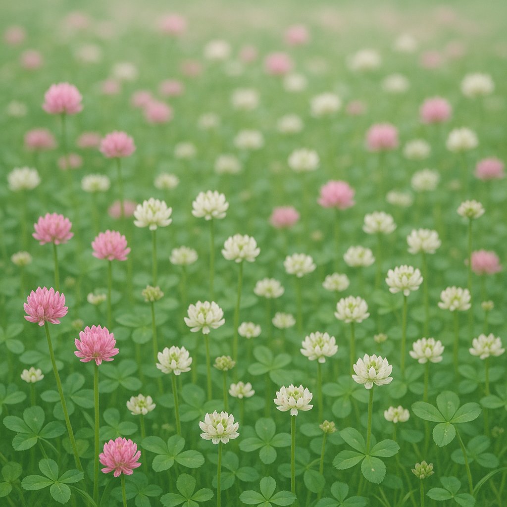 Pink and White Clover Meadow
