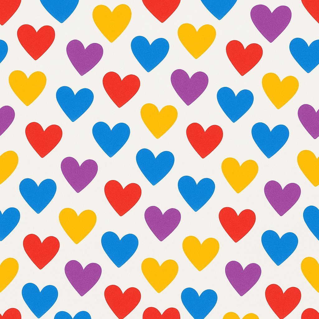 Playful Multicolor Heart Seamless Pattern