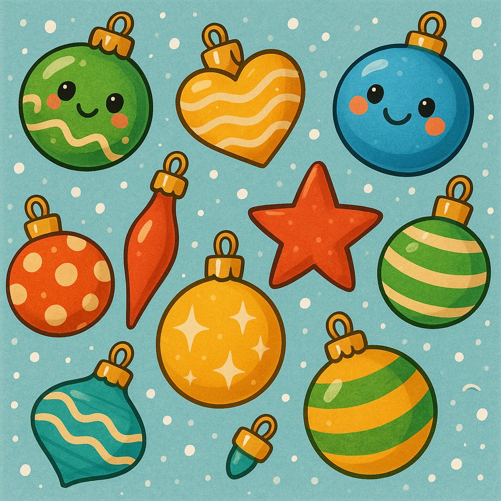 Playful Winter Ornaments Pattern