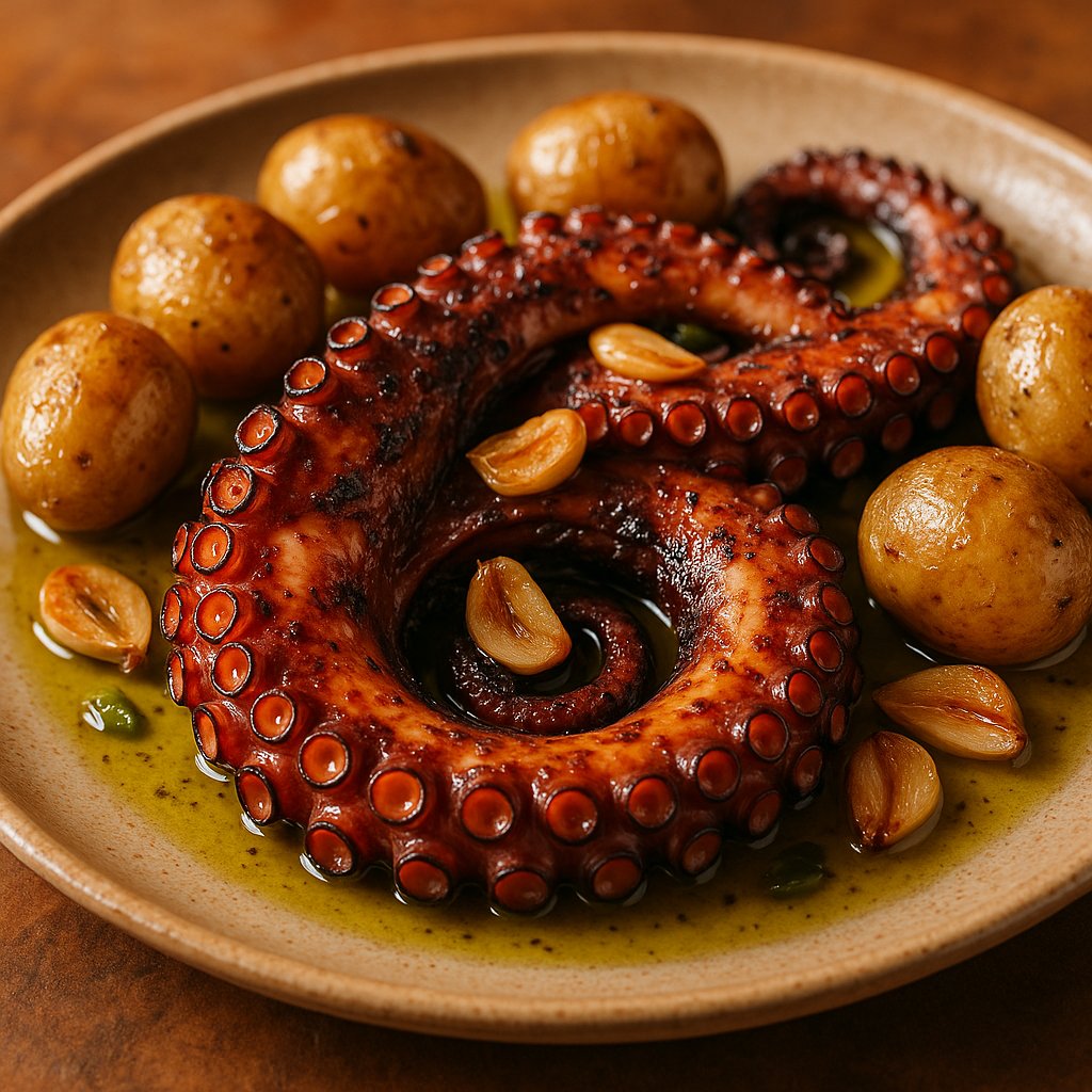 Polvo à Lagareiro — Roasted Octopus with Potatoes & Garlic
