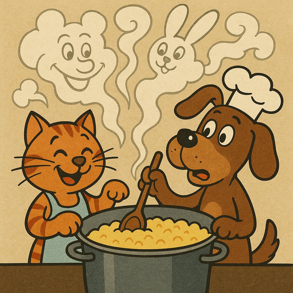 Porridge Time: Cat & Dog Kitchen Fun