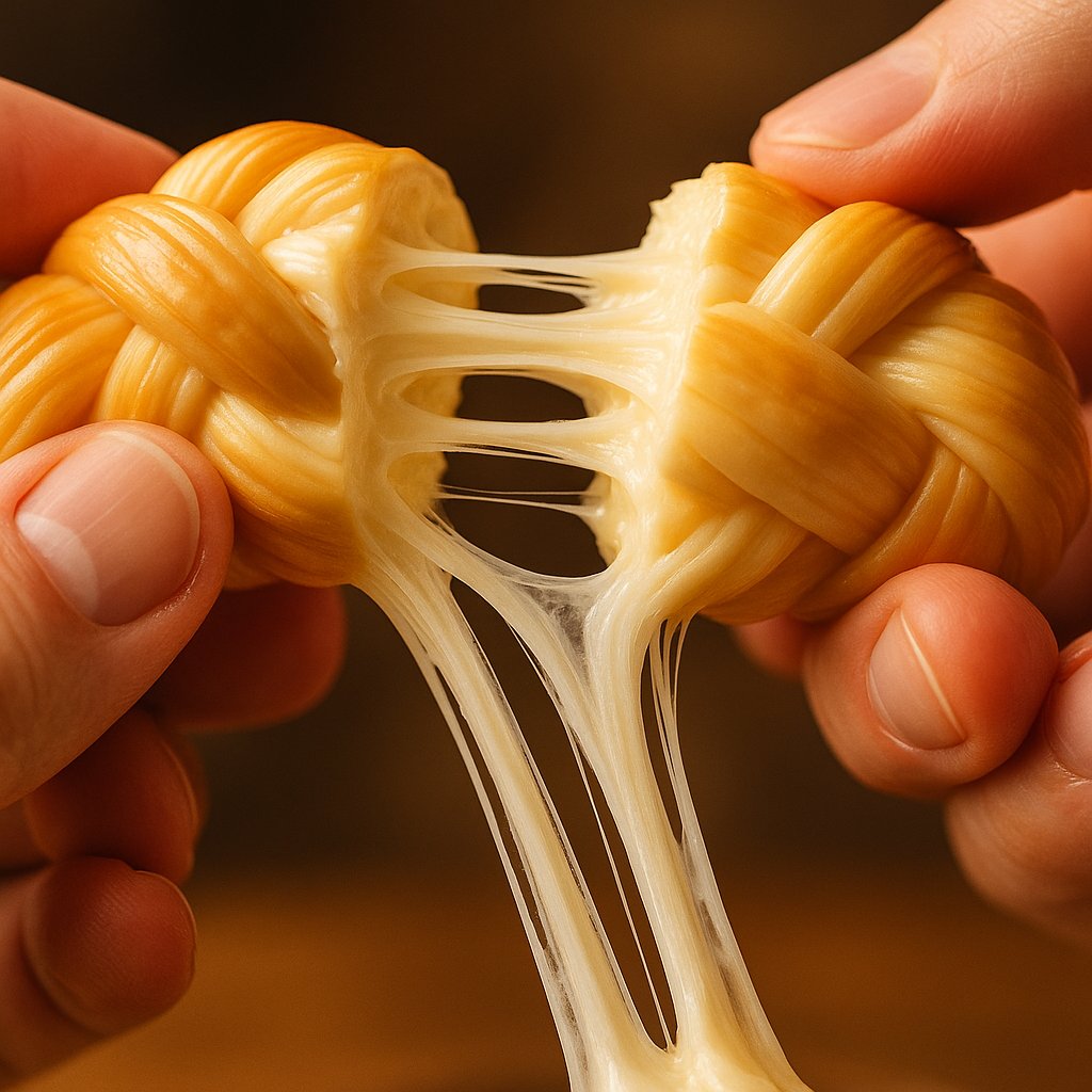 Pull-Apart Braided Cheese with Stretchy Strings