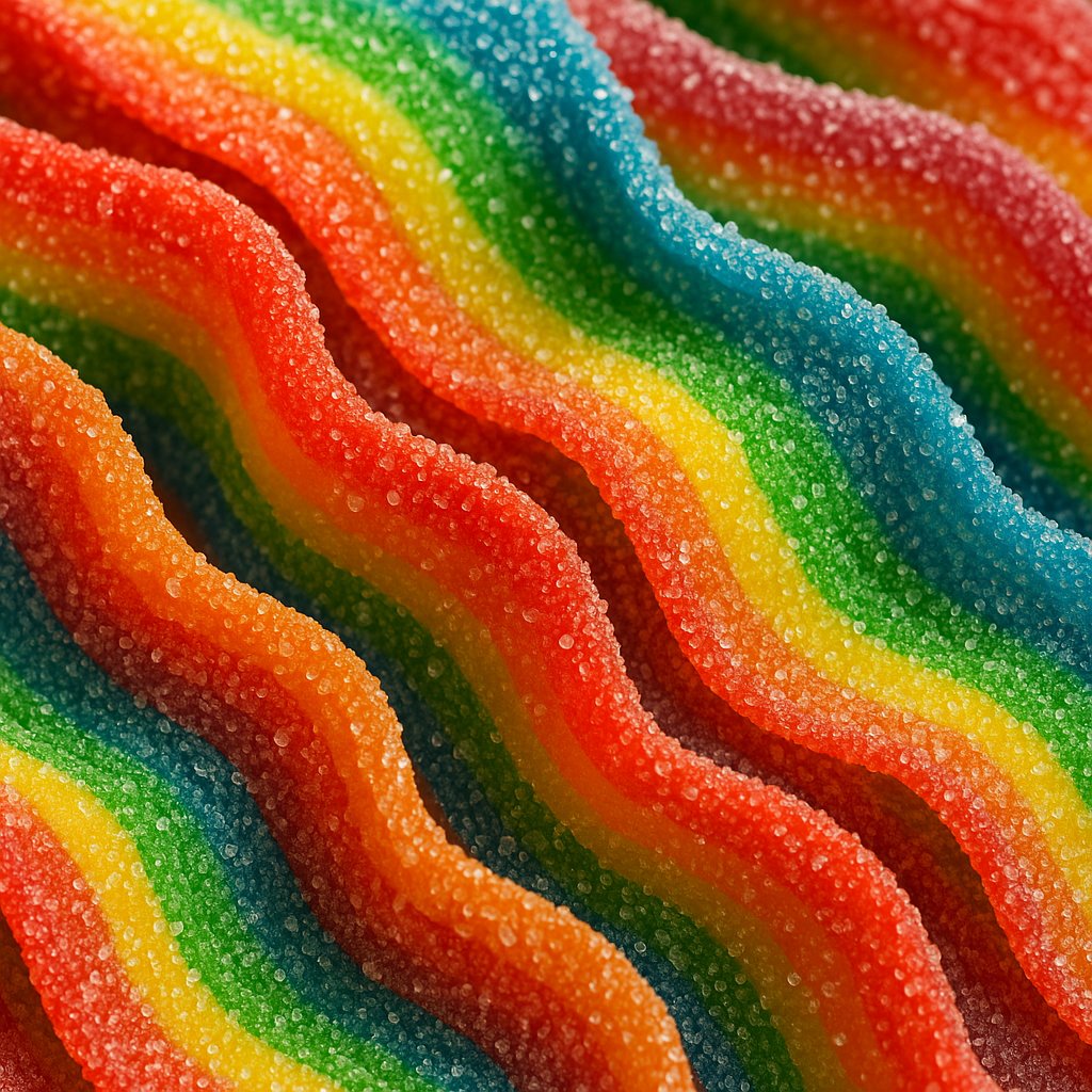 Rainbow Sour Sugar Belts — Macro Waves