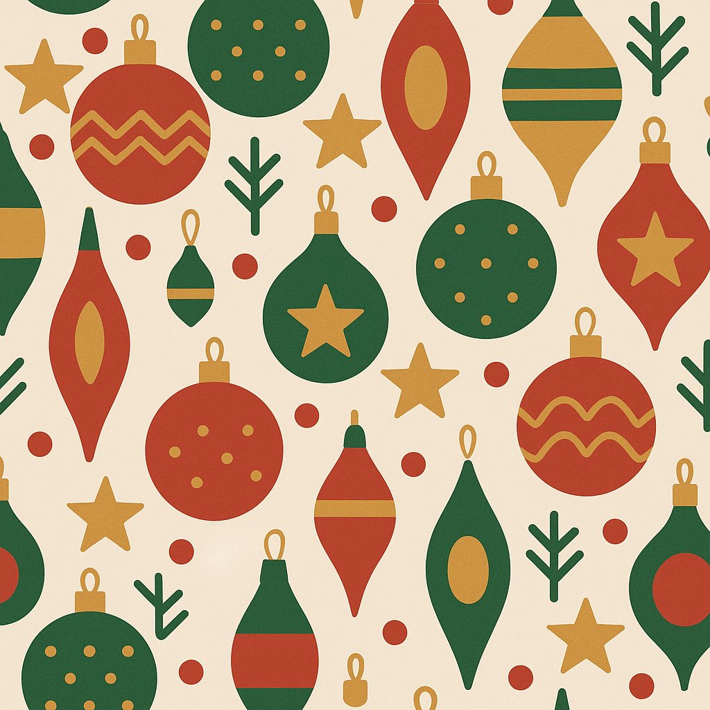 Retro Festive Ornaments — Seamless Abstract Pattern