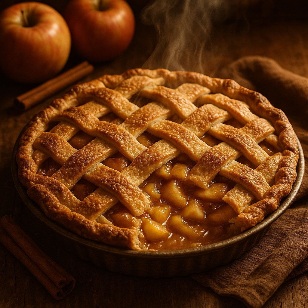 Rustic Lattice Apple Pie, Fresh from the Oven