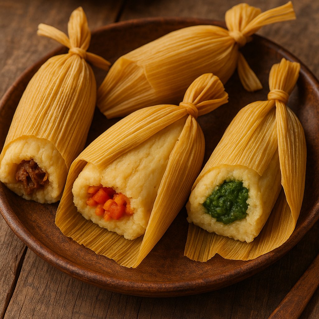 Rustic Tamales with Colorful Fillings