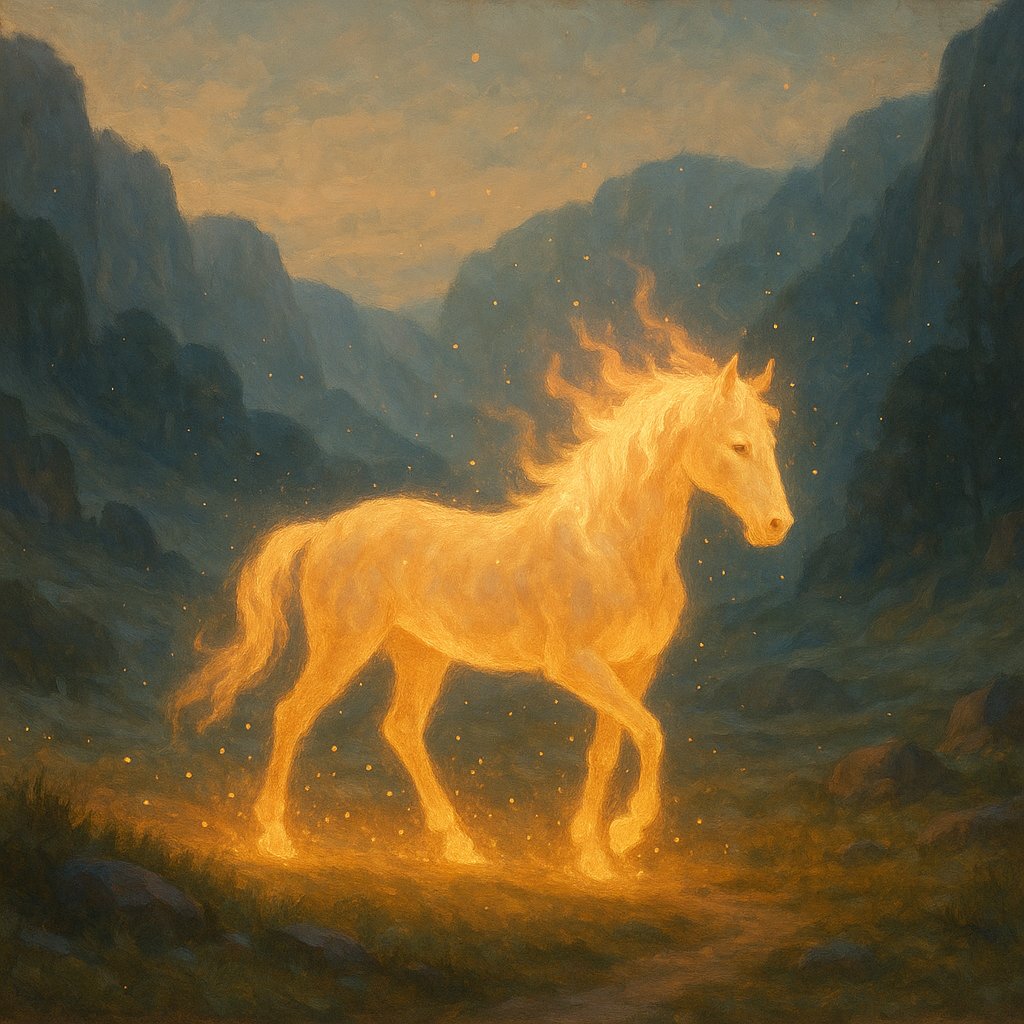 Sacred Ember Horse of the Winter Valley