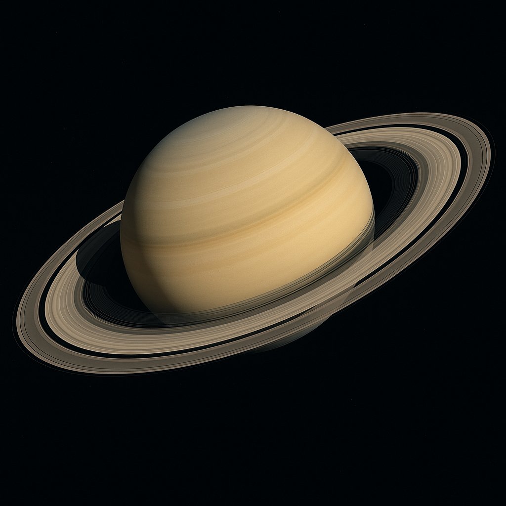 Saturn with Ultra-Sharp Rings — Educational Illustration