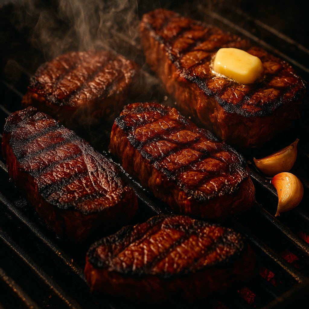 Smoky Wagyu Steak Assortment with Garlic and Butter